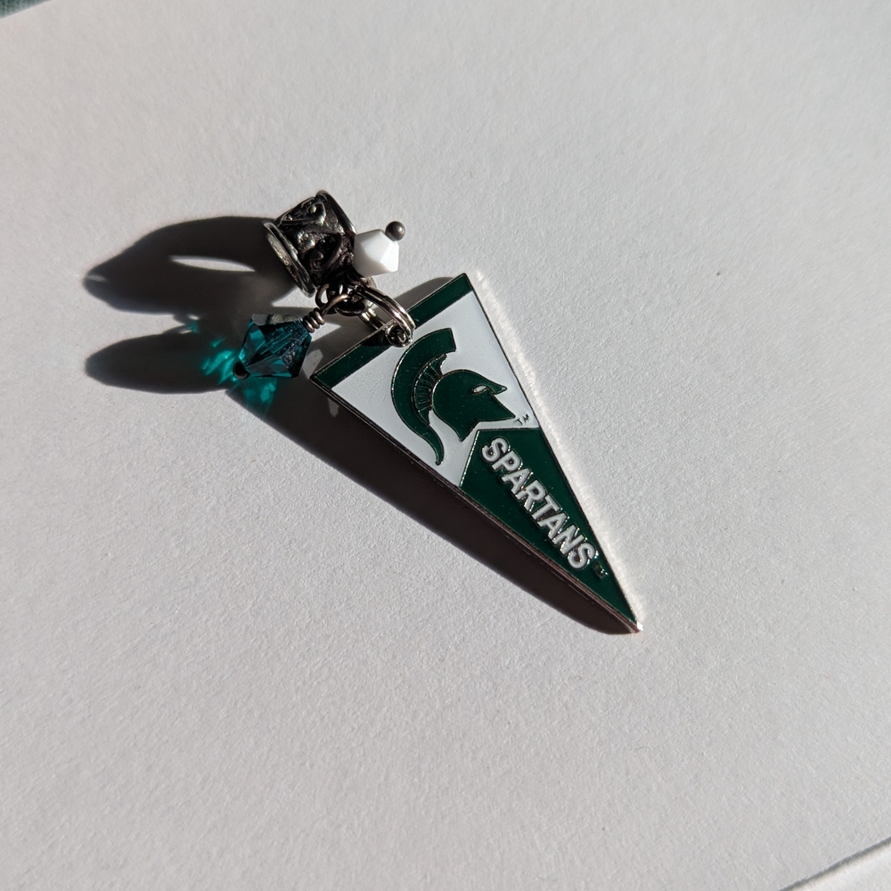Michigan State Spartans Flag Pendant Charm